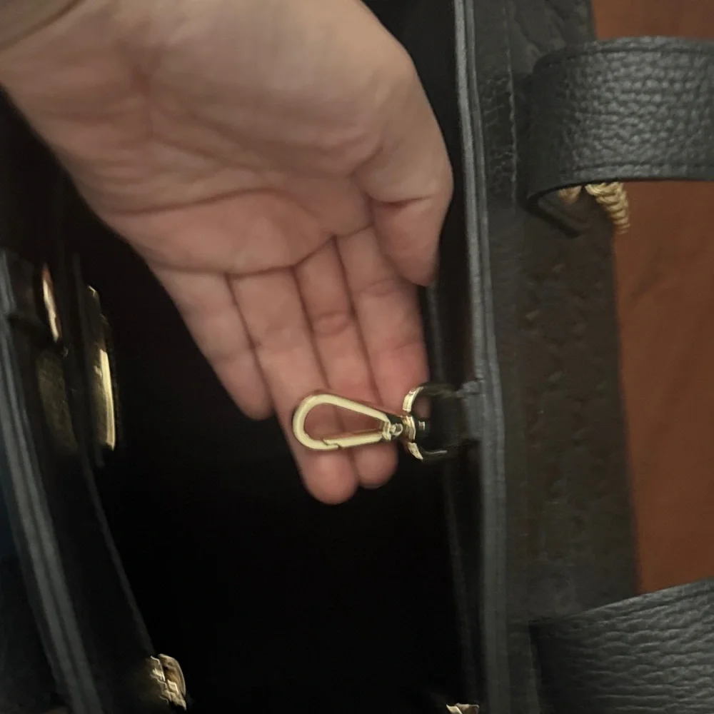 Valentino By Mario Valentino Black Tote with Gold Chain - Picture 7 of 7